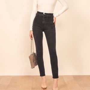 Reformation Kayo high rise jeans black with belt